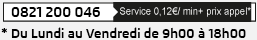 0821 200 046 (Service 0,12€/min + prix appel)